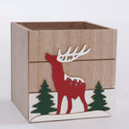 Cassetta portafiori natalizia in mdf, 10x10H11 cm (kit da 5)