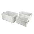 Vaschetta rettangolare in tessuto non tessuto bianco, set di 3