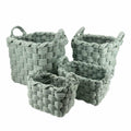 Cesto rettangolare in tnt verde salvia, set di 4
