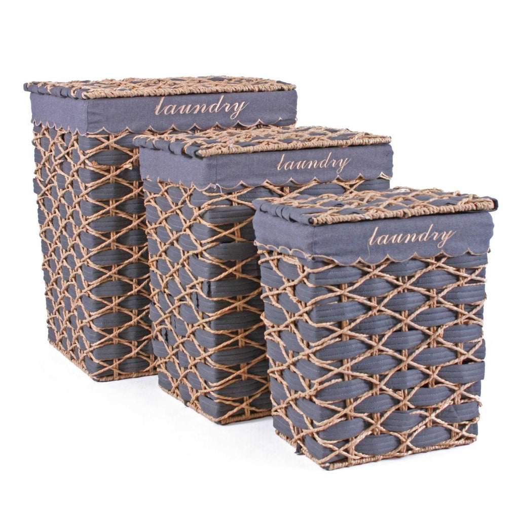 Portabiancheria in tessuto non tessuto, set di 3, 45x35x56 cm