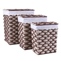Portabiancheria in tessuto non tessuto bianco, set di 3, 45x35H56 cm