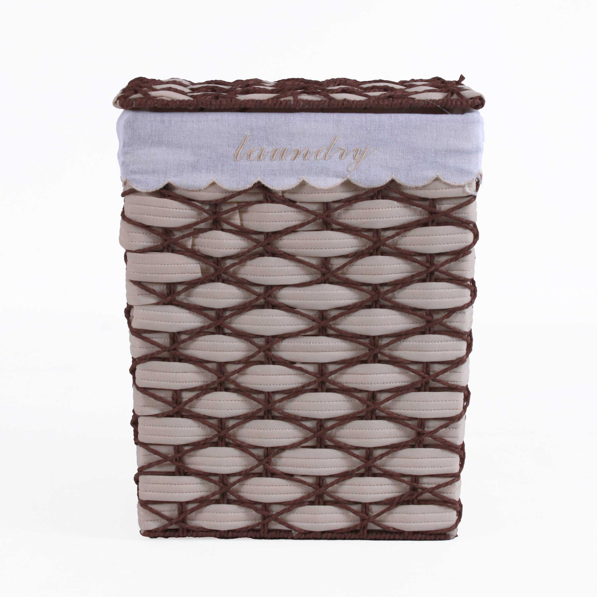 Portabiancheria in tessuto non tessuto bianco, set di 3, 45x35H56 cm