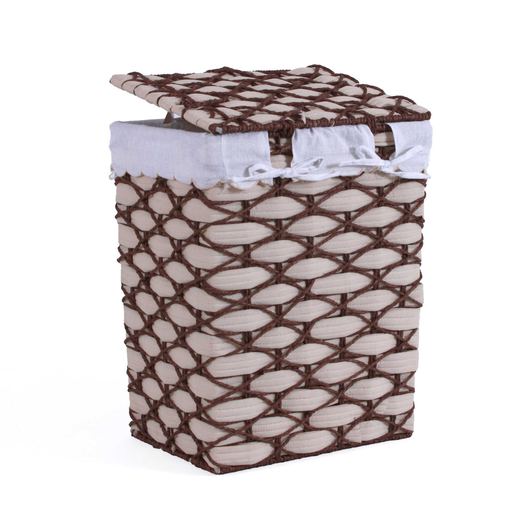 Portabiancheria in tessuto non tessuto bianco, set di 3, 45x35H56 cm