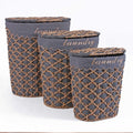 Portabiancheria ovale in tessuto non tessuto, 49x38x56 cm, set di 3