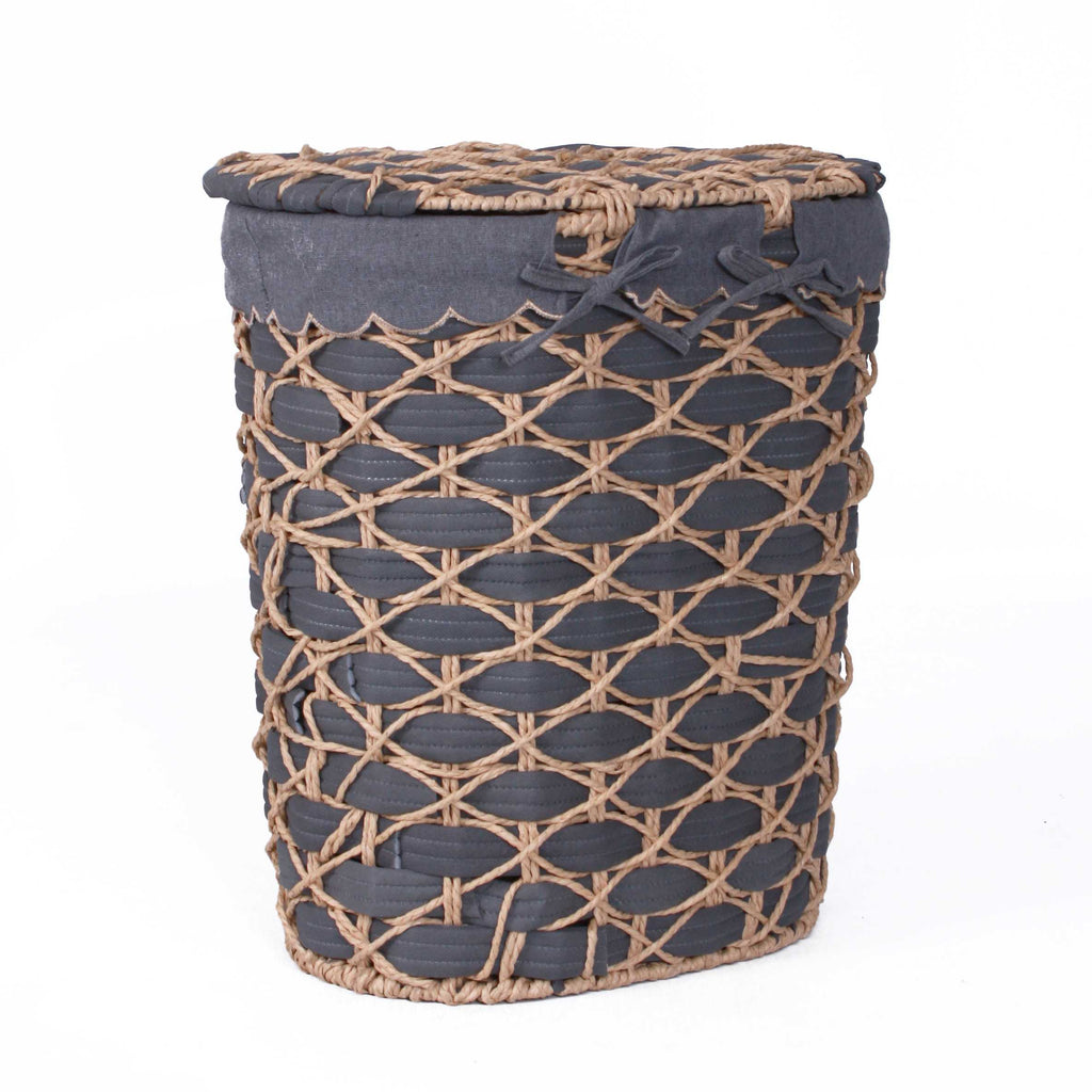 Portabiancheria ovale in tessuto non tessuto, 49x38x56 cm, set di 3