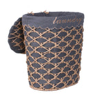 Portabiancheria ovale in tessuto non tessuto, 49x38x56 cm, set di 3