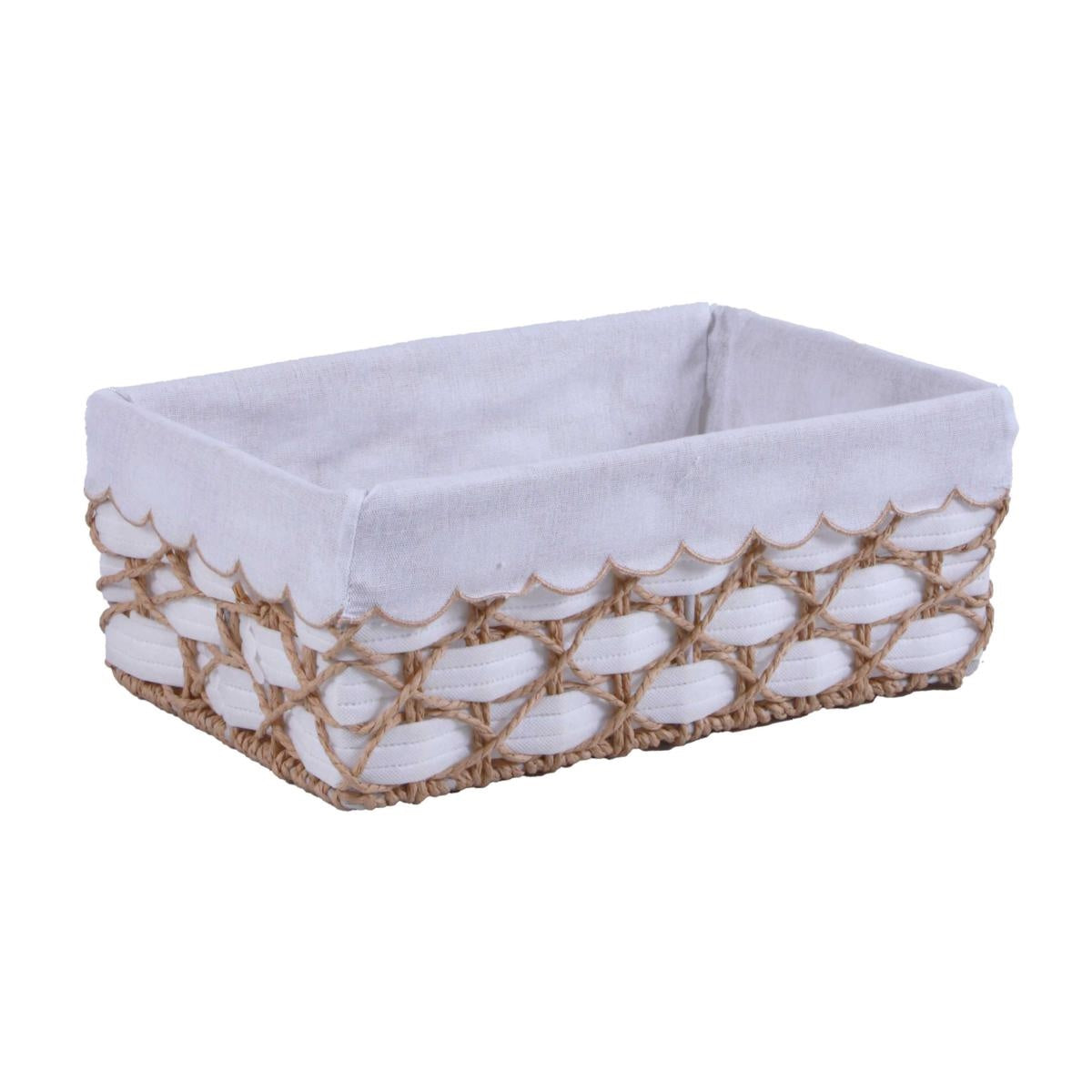 Vaschetta in tessuto non tessuto e carta foderata bianca, 42x26H16 cm (kit da 3)
