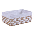 Vaschetta in carta foderata in tessuto bianco, 45x29x18 cm (kit da 3)