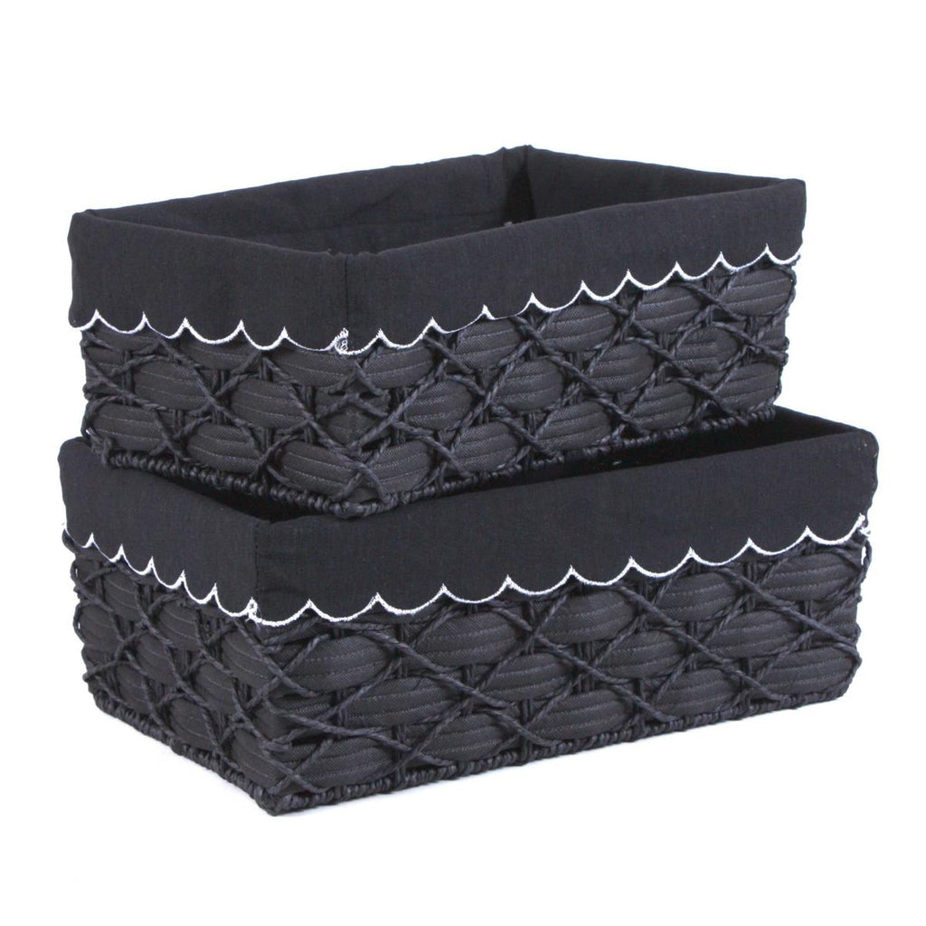 Vaschetta in tessuto non tessuto e carta nero in set di 2, 45X29H18 cm
