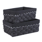 Vaschetta in tessuto non tessuto e carta nero in set di 2, 45X29H18 cm