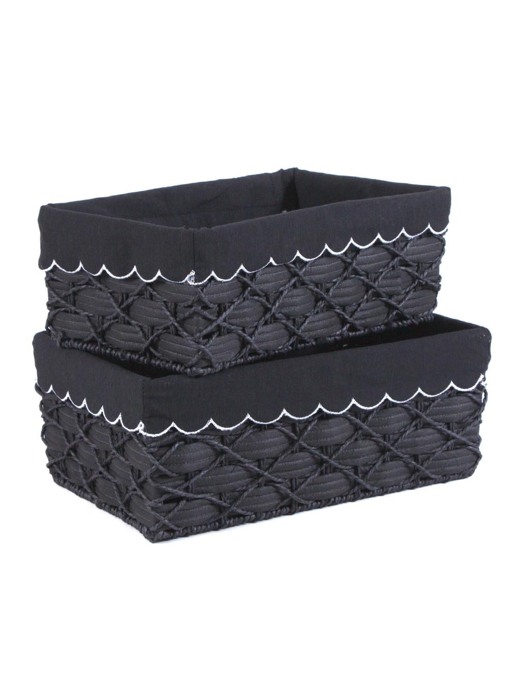 Vaschetta in tessuto non tessuto e carta nero in set di 2, 45X29H18 cm