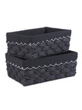 Vaschetta in tessuto non tessuto e carta nero in set di 2, 45X29H18 cm