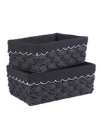 Vaschetta in tessuto non tessuto e carta nero in set di 2, 45X29H18 cm