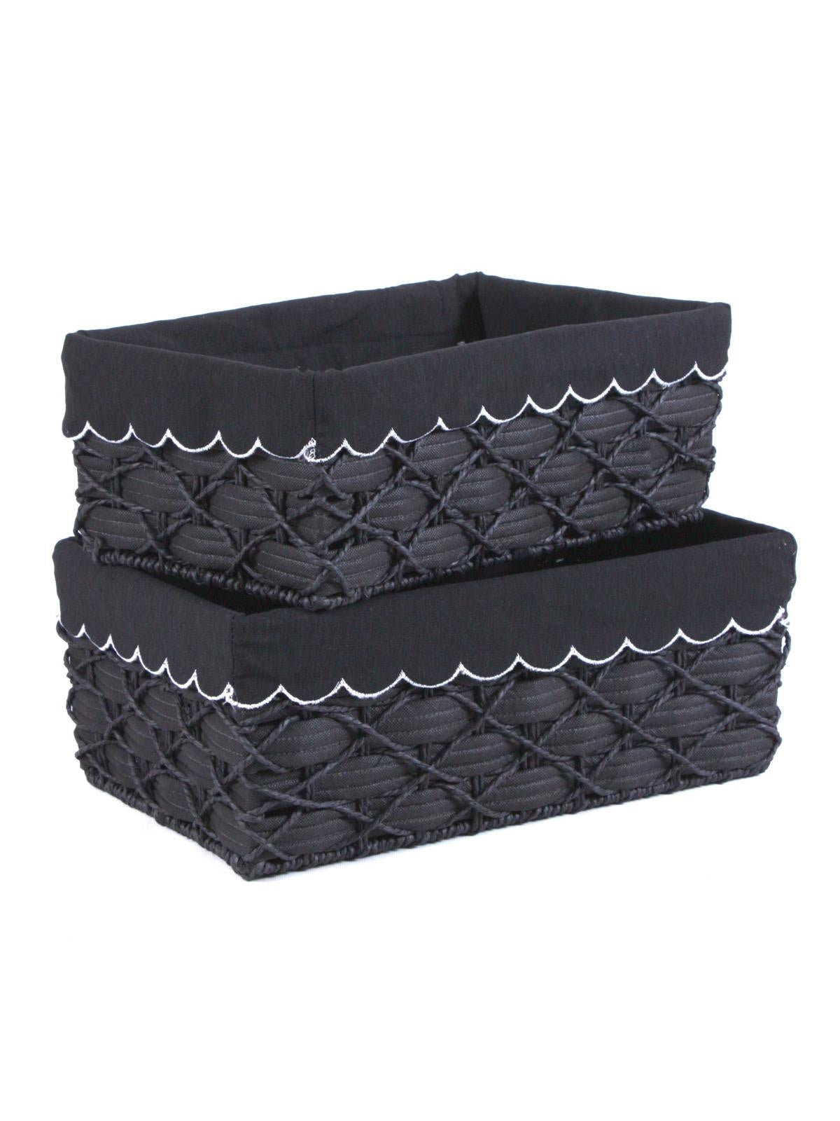 Vaschetta in tessuto non tessuto e carta nero in set di 2, 45X29H18 cm