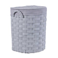 Portabiancheria semirotondo in tessuto non tessuto grigio, 39x33x51 cm