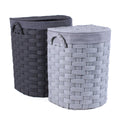 Set di 2 portabiancheria semirotondi in tessuto non tessuto, 44x37H56 cm
