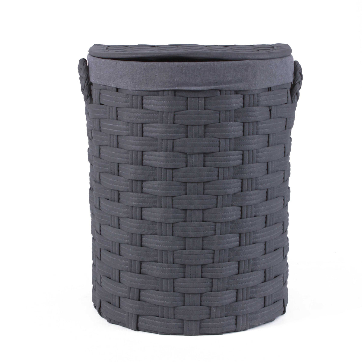 Set di 2 portabiancheria semirotondi in tessuto non tessuto, 44x37H56 cm