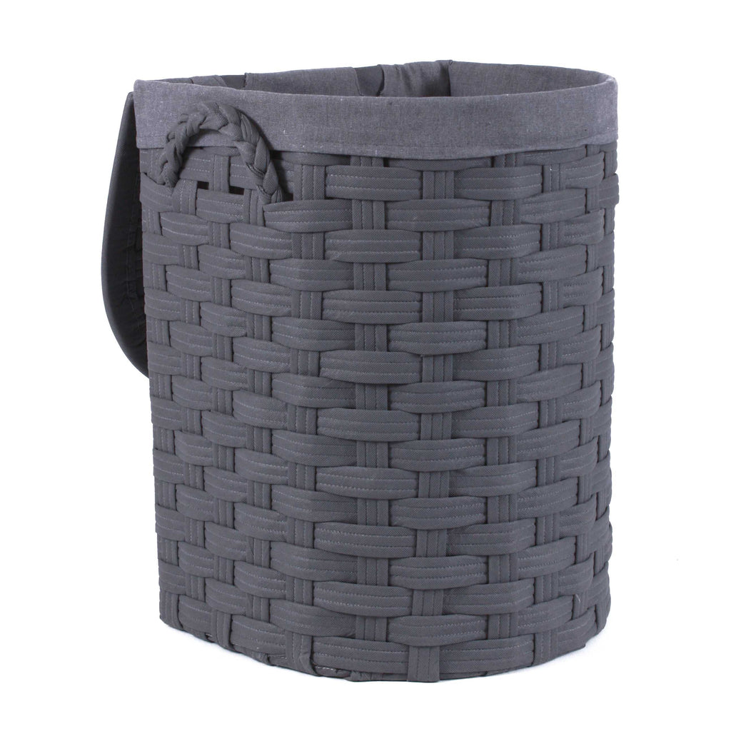 Set di 2 portabiancheria semirotondi in tessuto non tessuto, 44x37H56 cm