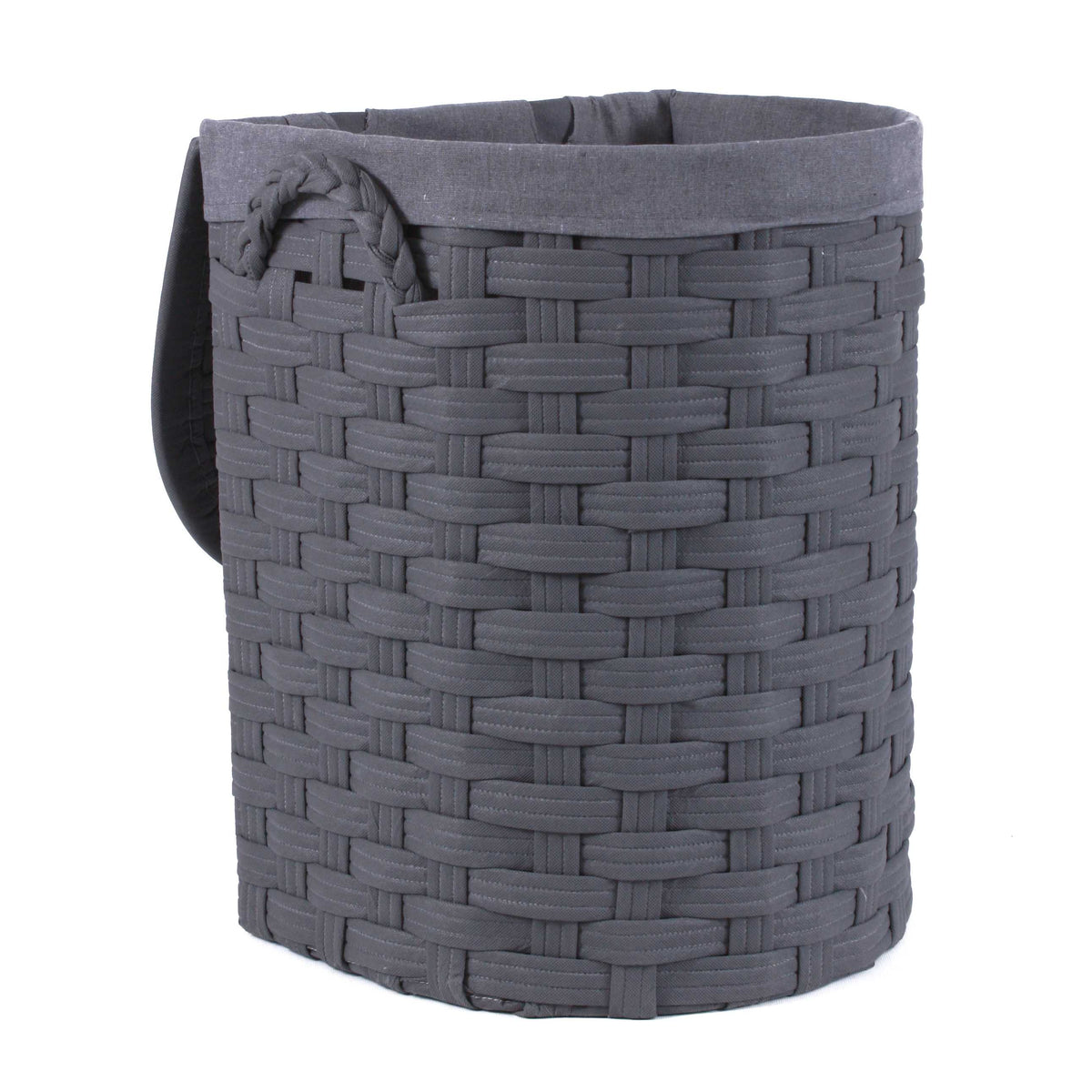 Set di 2 portabiancheria semirotondi in tessuto non tessuto, 44x37H56 cm