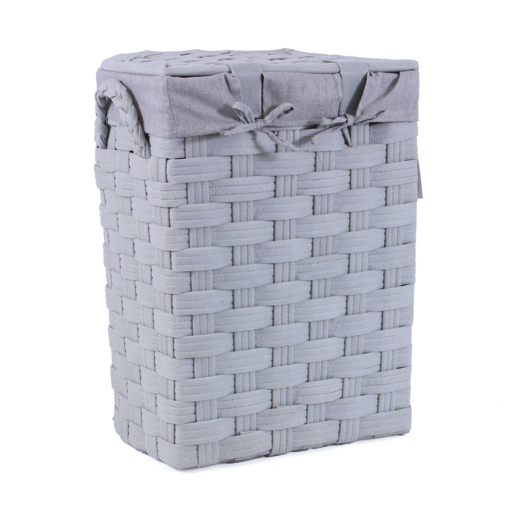 Set di 2 portabiancheria semirotondi in tessuto non tessuto, 44x37H56 cm