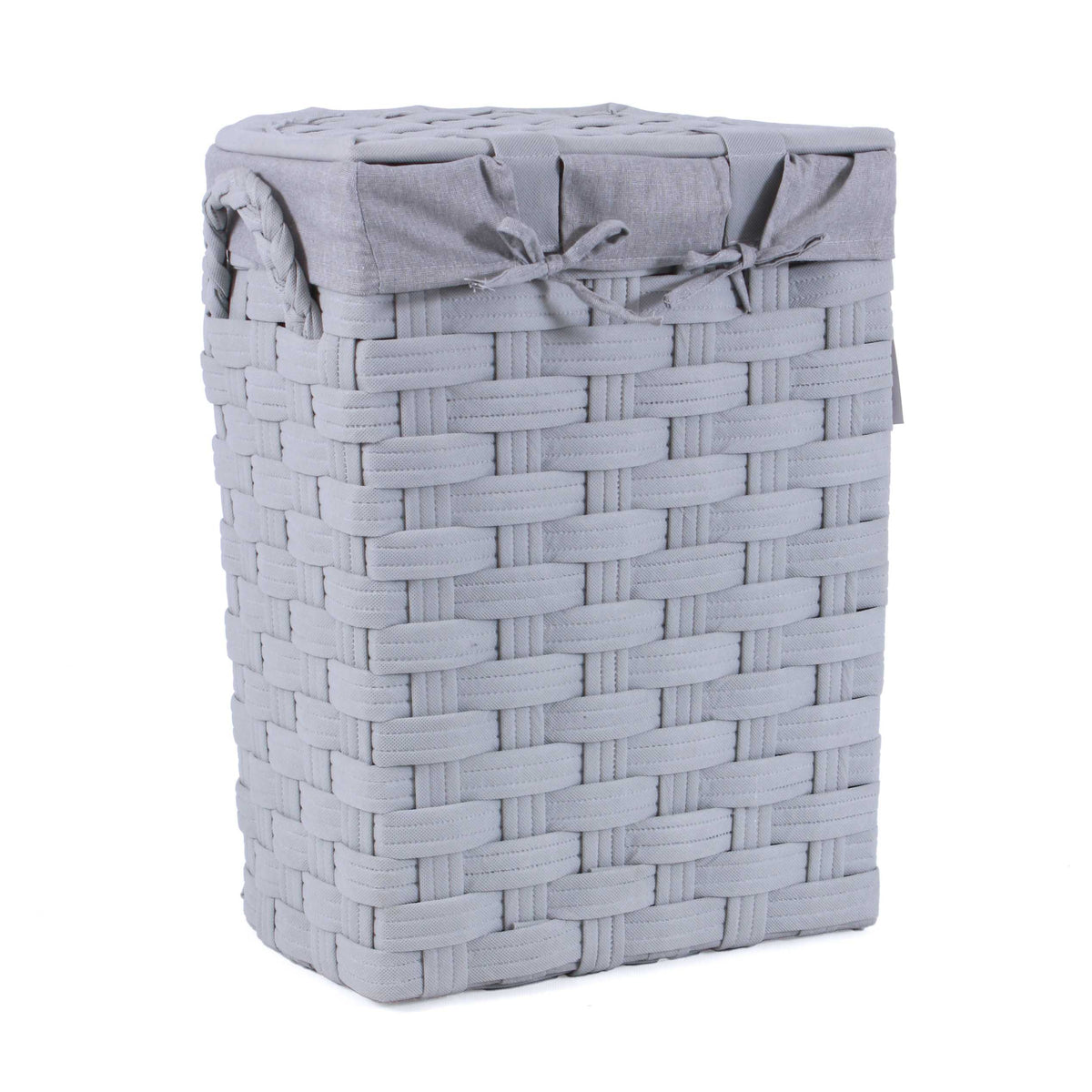 Set di 2 portabiancheria semirotondi in tessuto non tessuto, 44x37H56 cm