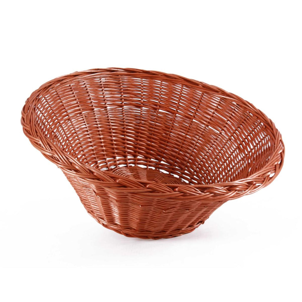Espositore a cono in vimini rosso, Ø60 con fondo 32, H22 cm