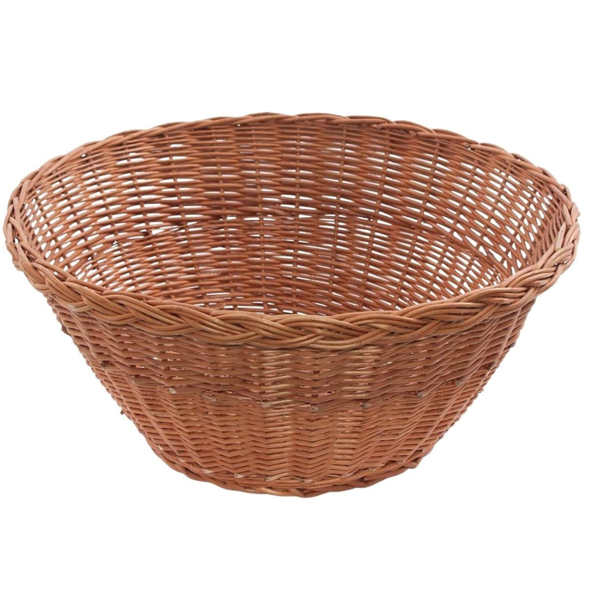 Cesto espositore in vimini rosso, Ø60H30 cm