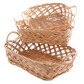 Cestini vassoio in vimini bianco, set di 3