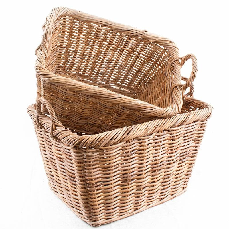 Ceste portalegna in giunco foderate, set da 2, 65x48H38 cm