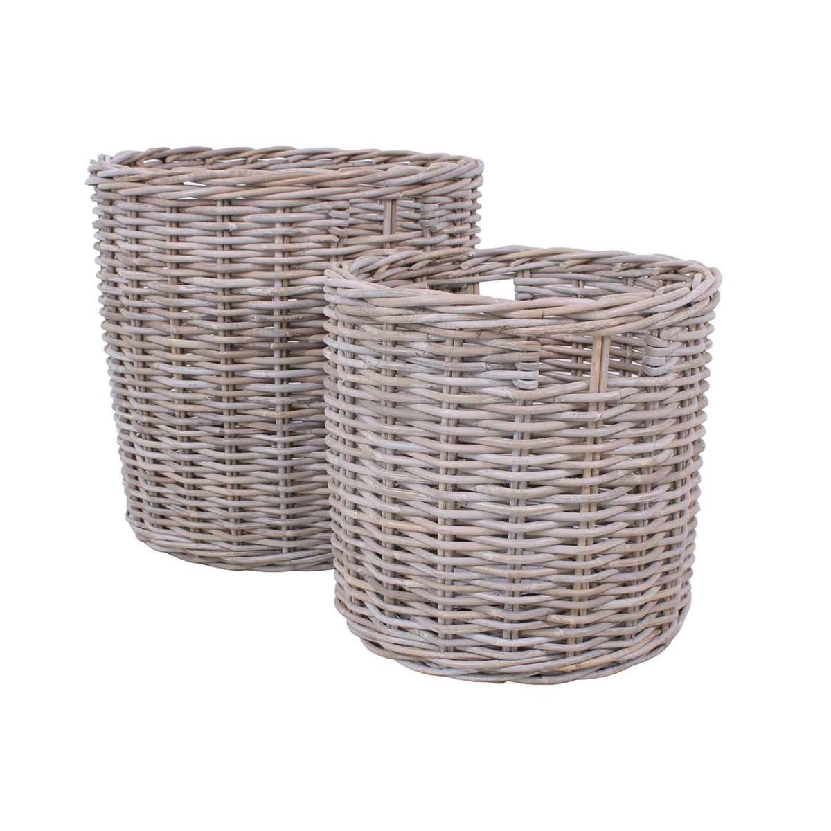 Cesto rotondo giunco grigio d50h50 - d, 40x45 cm