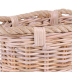 Cesto ovale in giunco naturale con manici in corda, 38x25x20 cm