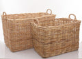 Cesto rettangolare in rattan, set di 2, 90x58H55 cm