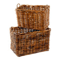Cesti portalegna in giunco, set di 2, 90x58x55 cm
