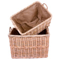 Cesto portalegna in giunco naturale, set di 2, 80x60x50 cm