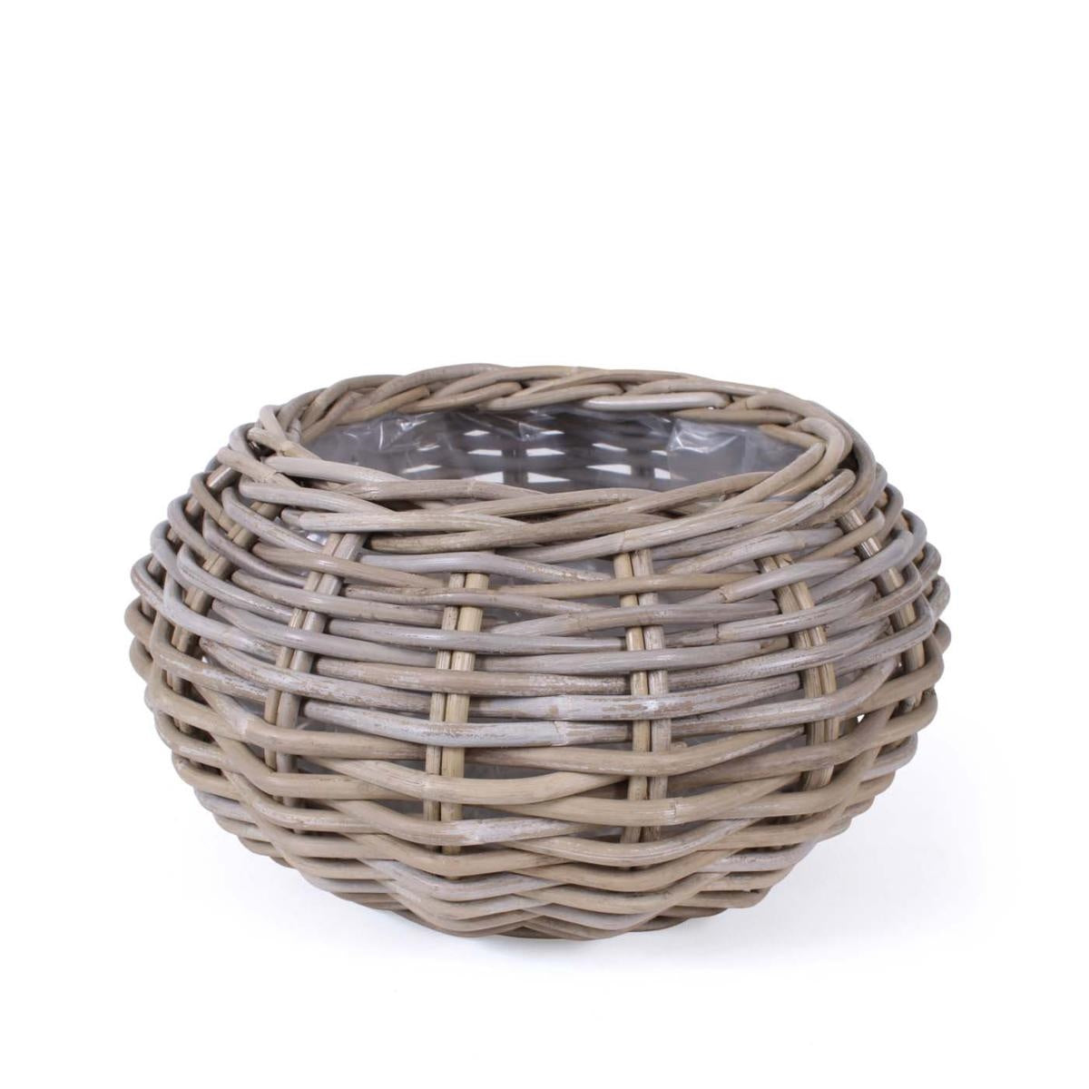 Cesto giunco gri rotondo, Ø40/25x22 cm