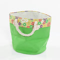 Contenitore a sacco in tessuto verde con manici, Ø6H28 cm (kit da 5)