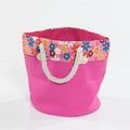 Cesto in tessuto fucsia con manici, Ø36x28 cm (kit da 5)
