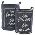 Portabiancheria in cotone blu, set da 2