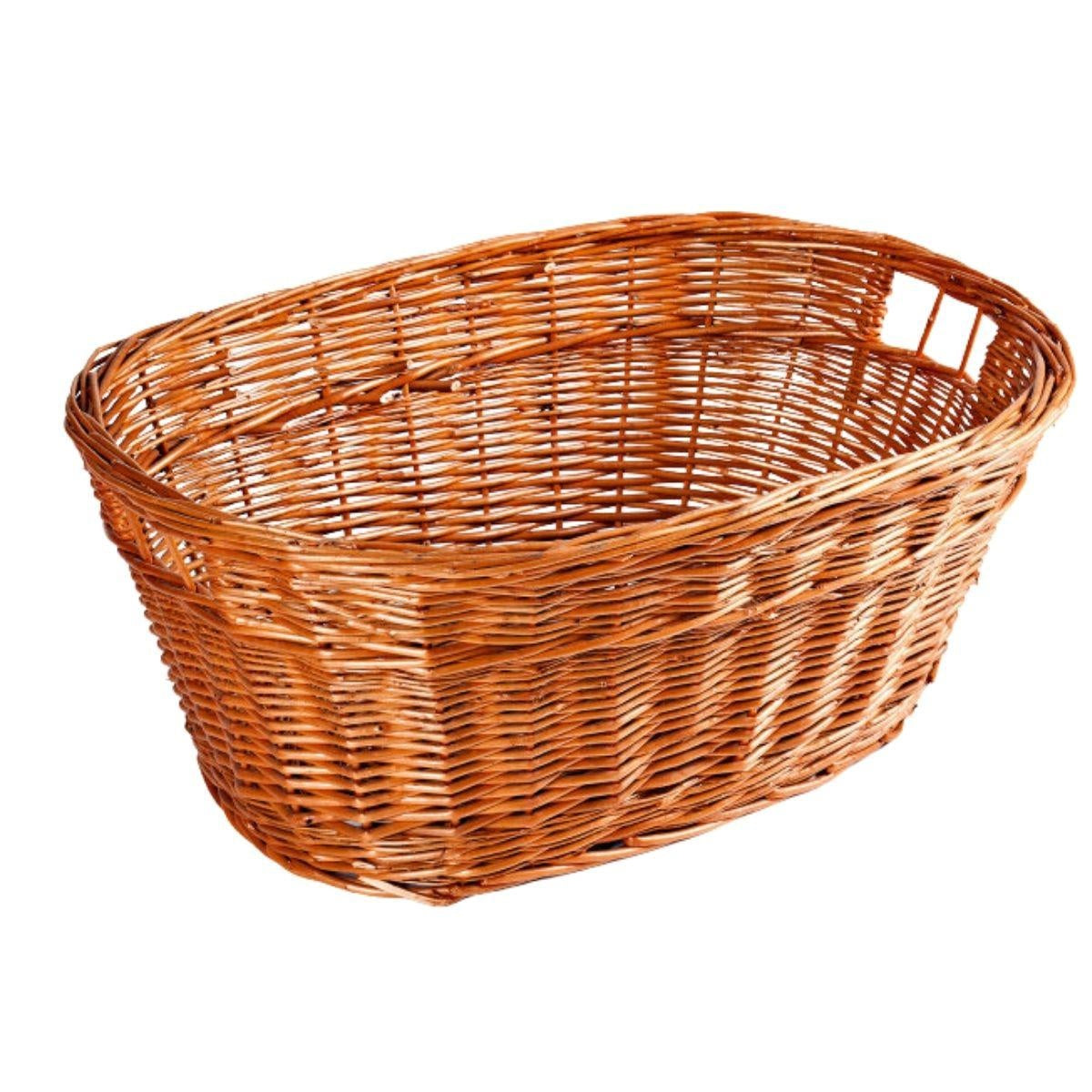Cesto ovale in vimini con maniglie, 87x55x34 cm