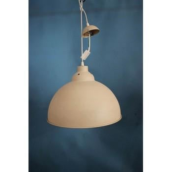 Lampadario tondo in ferro color sabbia