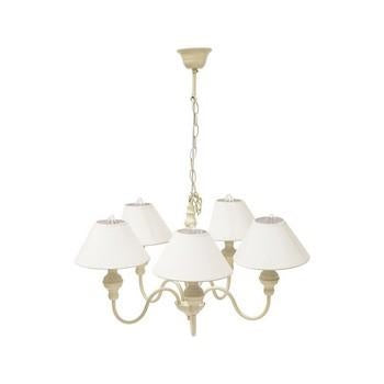 Lampadario a 5 luci in ferro crema