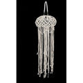Lampadario in ferro e corda naturale, Ø23xH15/95 cm