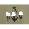 Lampadario marrone a 6 cappelli bianchi