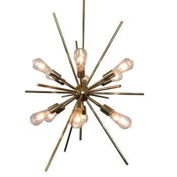 Lampadario color oro a 12 luci