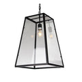 Lampadario ferro nero e vetro