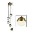 Lampadario "palle" oro 5 lumi