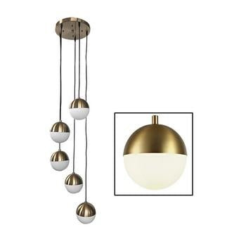 Lampadario "palle" oro 5 lumi