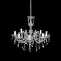 Lampadario a 8 lumi argentato