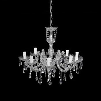 Lampadario a 8 lumi argentato