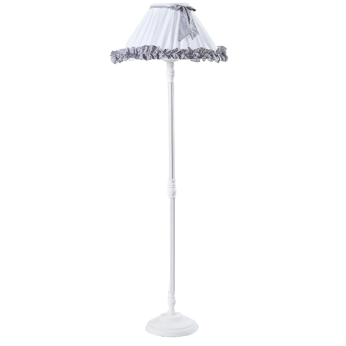 Lampada da terra shabby con paralume in tessuto, Ø38H150 cm